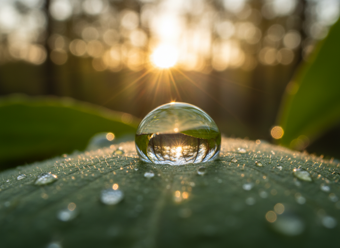 Macro shot of dew drop